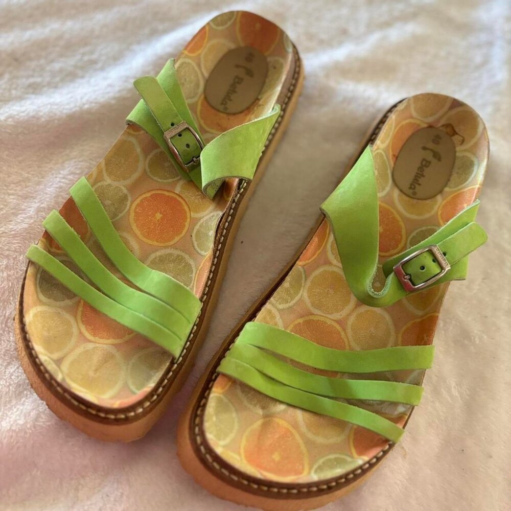 SIZE 9 - Birkenstock Betula Sandals - Green Florida Orange Lime Pattern